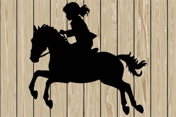 Download Little Girl Rides a Running Horse Svg - Running horse svg Collection