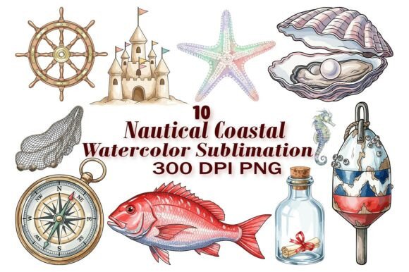 Download Coastal Discovery Watercolor Sublimation - Premium Resources