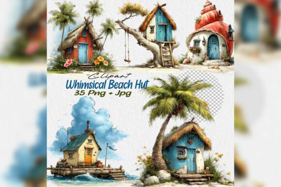 Download Whimsical Beach Hut PNG Clipart Summer - Whimsical Collection