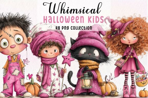 Download Whimsical Halloween Kids Clipart Bundle - Whimsical Collection