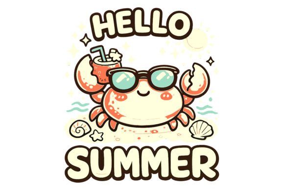 Download Hello Summer Crab Beach Vector - Premium Resources