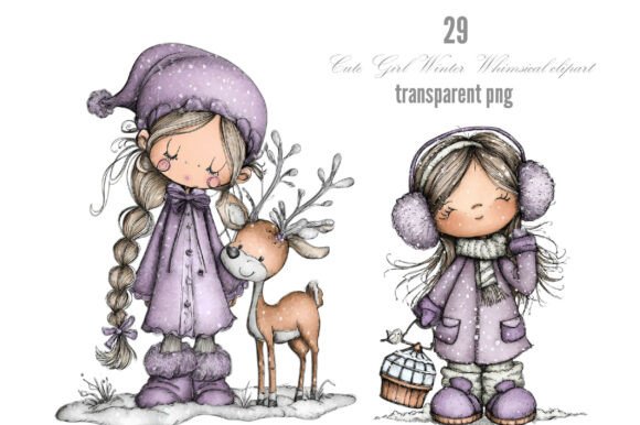 Download Cute Girl Winter Whimsical Clipart - Whimsical Collection